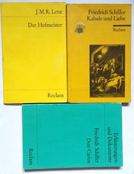 Friedrich Schiller Kabale und Liebe+Don Carlos+J.M.R. Lenz Der Hofmeister Reclam