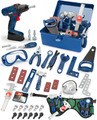 Vanplay Kinder Werkzeug Set 52-teilig Vorgeben Spielwerkzeuge Kit mit elektronischem Spielzeug Bohrer Box
