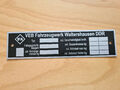 Typenschild Multicar M25 IFA DDR VEB Fahrzeugwerk Waltershausen