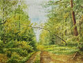 Aquarellbild Original 40x30 cm, Landschaft, der Wald im Sommer
