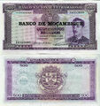 Mozambique Mosambik Banknote 500 Escudos 1967 Währung Geldschein aus Afrika UNC.