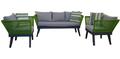 Luxus Gartenset Lounge Möbel SET grün Skandinavisches Design Gartenmöbel