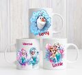 Tasse Jungen Mädchen Kinder Frozen Elsa Olaf Anna Eiskönigin PERSONALISIERT