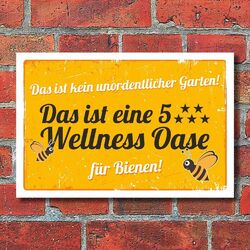 Schild Bienenwiese Insektenwiese Wellness Oase Garten 3 mm Alu-Verbund