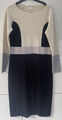 Madeleine schwarz & cremefarbene Wollmischung Kleid Größe UK 12