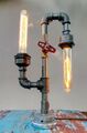 №30 Industrie-Design-Lampe-aus Wasserrohren Leuchte Pipe Art Steampunk Retro