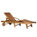 Gartenliege Holz Sonnenliege Liegestuhl Gartenmöbel Relaxliege rollbar klappbar