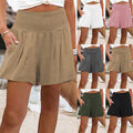 Sommer-Strandshorts Für Damen Hohe Taille Weites Bein Lockere Hotpants In #N
