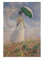 Monet Frau mit Sonnenschirm Bildende Kunst Giclee Druck Poster Wandkunst MIT RAND