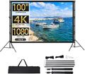 100/120" Beamer Leinwand Mit stativ 16:9 Outdoor Heimkino 4K HD Projector Screen