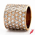 Ring Statement breit 585/14K Roségold Diamanten Brillanten 8,0 ct Größe 61