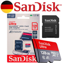 SanDisk ULTRA A1 micro SD Karte 128GB A1 Speicherkarte Memory card mit Adapter