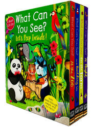 Was können Sie sehen? Let's Peep Inside - 4 Bücher - Kleiner Tiger - Alter 0-5 - Boardbook