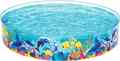 Bestway Sea Life 8 Fuß x 18" Kinder rund Schwimmen Planschbecken Druckknopflasche starr 