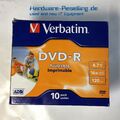 10x Verbatim DVD-R printable Rohlinge 4,7GB 16x 120min mit Jewelcase