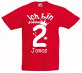 2. Geburtstag Kinder T-Shirt mit Namen bedruckt Stern Krone IK118