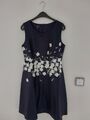 Apart Cocktailkleid,marineblau, weiße Blüten Applikation, Gr. 40,neu mit Etikett