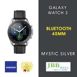 Samsung Galaxy Watch3 SM-R840 45mm Mystic Silver Stainless Steel Case with Black