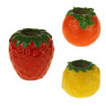 Vase Erdbeere Zitrone Orange Becher Gefäß Blumenvase Tischdeko Keramik