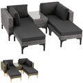 Rattan Lounge Set Sofagarnitur mit Tisch Alu Sitzgruppe Gartenmöbel Garnitur