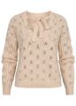 Damen Vero Moda Pullover Stricksweater mit Lochstrickmuster beige N24020032