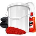 SONAX Autoshampoo Konzentrat 2L + Wascheimer + XL Waschhandschuh rot + Deckel