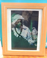 Raubvogel arabisches Bild gerahmt helle Eiche 12 x 10 Zoll sehr guter Zustand kostenloser Versand