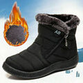 Damen Schneeschuhe Winter Wasserdicht Warm Stiefel Stiefeletten Flache Boots DE