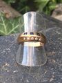 Ring breit mit 3 Blautopasen und 5 Zirkonen Gold 333  8K  Gr. 55 - 17,5 mm (337)