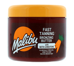 Malibu Fast Tanning Körperbutter Mit Beta-Carotin, Gel, Wasserfest, Zur Bräunung