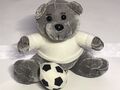 7 Zoll klassischer grauer Teddybär mit Fußball Plüschtier Kinder Baby Spielzeug weich