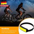 Portable Outdoor Headlight COB LED Flashlight USB Charging Camping Hiking Torch