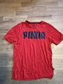 Puma T-Shirt für Kinder, Rot, mit schwarzem PUMA Aufdruck, Größe S