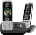 Gigaset C430A Duo 2 Schnurlostelefon DECT mit Basis und Anrufbeantworter Schwarz