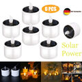 6/12x LED Solar Teelicht Kerzen flackernd LED Kerze mit Lichtsensor Garten Deko