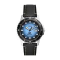 Herrenuhr FOSSIL BLUE FS5960 Leder Schwarz Blau Sub 100mt