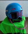 NEUWERTIG uvex hlmt 5 race Cyan Skihelm Snowboardhelm mit Kinnbügel und Brille