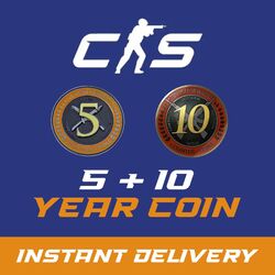 CS2 5 & 10 Year Veteran Coin Medal - Instant Delivery - Steam CSGO