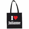 Tasche Beutel Baumwolltasche I Love Julianne Geburtstag Geschenk Valentinstag Ba