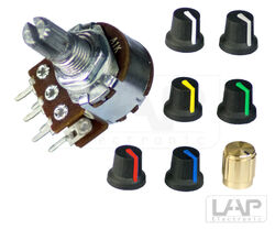 Potentiometer Stereo | Pins | linear | logarithmisch | 1K-500K Rotary Taper Poti