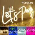 Let's Party LED Neonschild Leuchtschild Party Bar Deko Leuchtreklame Wandbehang