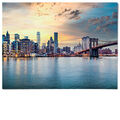Modernes Wandbild Skyline New York als Leinwandbild, Acrylglasbild, Dibond