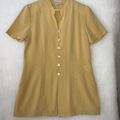 Vintage Smart Jacques grüne Bluse Größe 12 Secretary kurzärmelig geknöpft lang