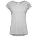 Fresh Made Damen T-Shirt Top transparente Spitzeneinsätze Raglanärmel Oilwashed