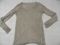 cooles beige engefärbtes Langarmshirt used look Gr. M TOP LC219