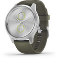 Garmin vivomove STYLE Silver/Moosgruen Hybrid-Smartwatch 42mm BRANDNEU