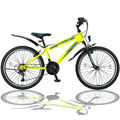 24 Zoll Mountainbike Fahrrad mit Gabelfederung Beleuchtung 21-GANG SHIMANO Gelb