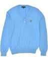 Lyle & Scott Herren Vintage V-Ausschnitt Pullover Medium blau Baumwolle KO09