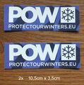 2 Sticker Aufkleber POW Protect Our Winters Outdoor Mountain Snowboard Ski Climb