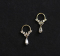 S925 Silber Ohrringe mit 14K vergoldet,Gold Silber Zarte Ohrhänger mit Zirkonia